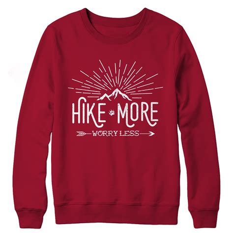 hike more worry less new t shirt design lady v t shirt
