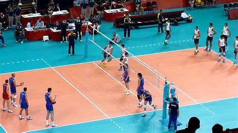 men s volleyball russia vs brazil warm up 2012 london olympics youtube