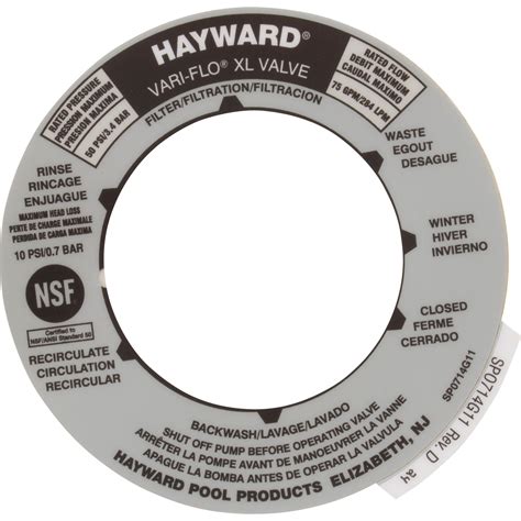 hayward xl vari flo valve operation manual
