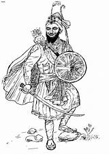 Sikh Singh Coloring Gobind Guru Template Drawing sketch template
