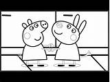 Rabbit Peppa Rebecca Pig Coloring Pages Book sketch template