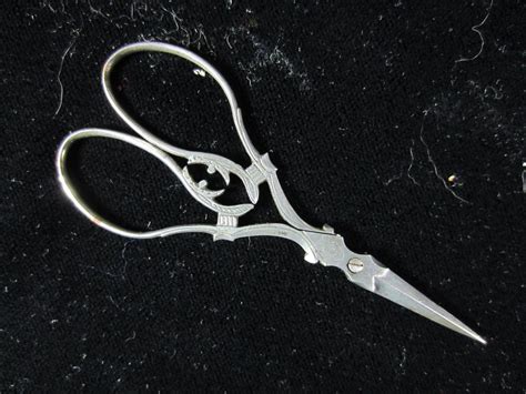 scissors very fine steel victorian antique sewing marked am nogent