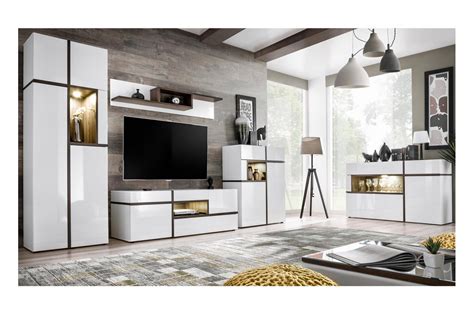 meuble salon complet design blanc bois pour salon