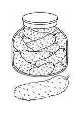 Coloring Pickle Pages Cucumbers sketch template