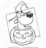 Dog Coloring Pumpkin Witch Halloween Clip Toon Hit sketch template