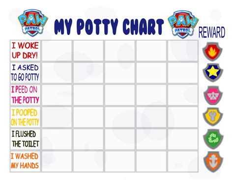 paw patrol potty chart printable printable word searches