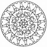 Mandala Heart Coloring Pages Adults Valentines Valentine Mandalas Perfect sketch template