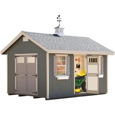 Ez Fit 10x12 Riverside Panelized Wood Shed Kit With Doors And Windows