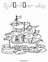 Coloring Pirate Ship Worksheet Sea Seas Skip Stormy Sailed Noodle Ahead Little Red Twisty Print Outline Twistynoodle Built California Usa sketch template