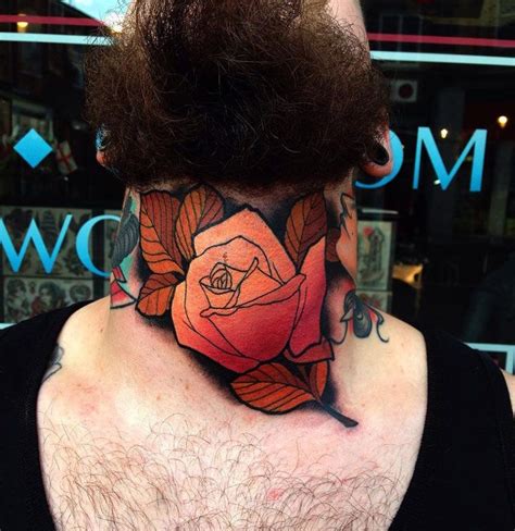 orange rose throat tattoo pinterest throat tattoo tattoo  tatting