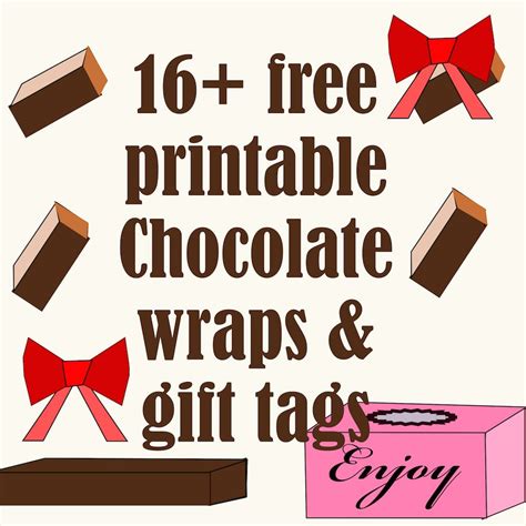 printable chocolate wraps covers  gift tags easy  minute