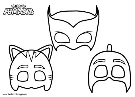 masks  pj masks catboy coloring pages  printable coloring pages