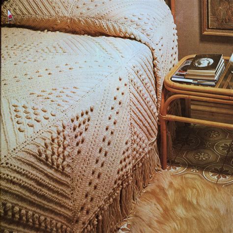 instant   knitting pattern  aran bedspread