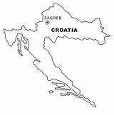 Croatia Coloring Map sketch template