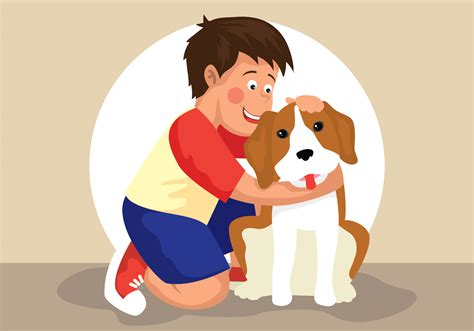 boy   dog illustration  vector art  vecteezy