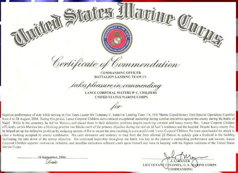 usmc commendation certificate  commendation rcvernors flickr