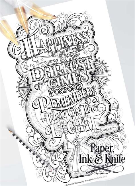 harry potter dumbledore quote printable poster sized adult coloring