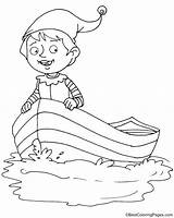 Elf Coloring Boating Pages sketch template