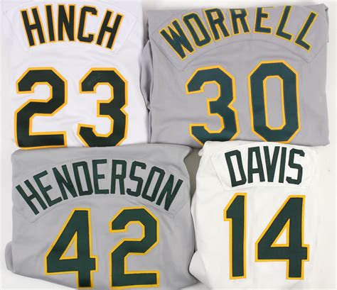 lot detail 1988 2000 oakland athletics game worn jersey collection lot of 7 w storm davis