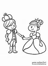 Prince Princess Holding Hands Coloring Color Printcolorfun sketch template