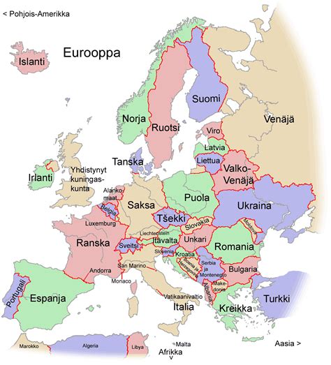 euroopan kartta suomi kartta