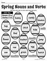Nouns Verbs Spring Noun Grade Verb Speech Kindergarten sketch template