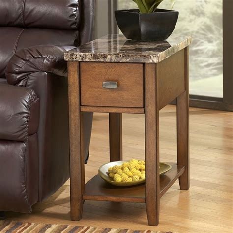 faux marble top chairside  table signature design  ashley