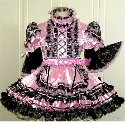 lockable sissy maid satin dress uniform tailor made[g1559] in women s