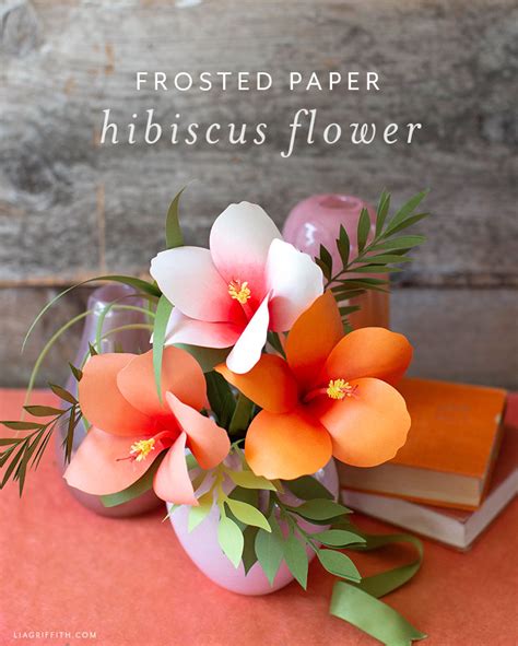 learn     frosted paper hibiscus flower lia griffith
