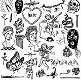 Tattoo Tattoos Grunge Drawings Flash Spooky Choose Board Stencils татуировок эскизы Tatuagens Rebellen sketch template
