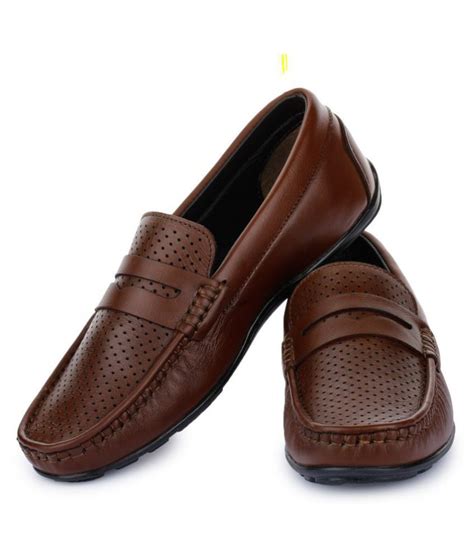 Liberty Slip On Genuine Leather Tan Formal Shoes Price In India Buy
