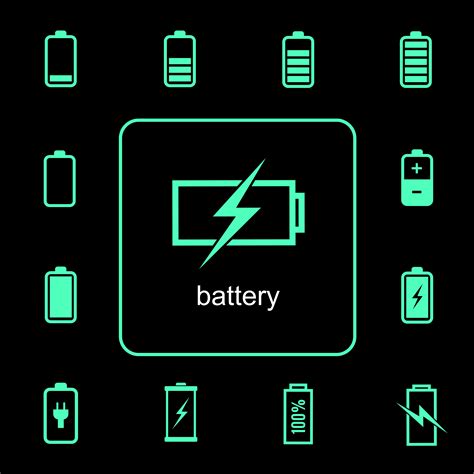 battery charging  discharging icons set  vector art  vecteezy