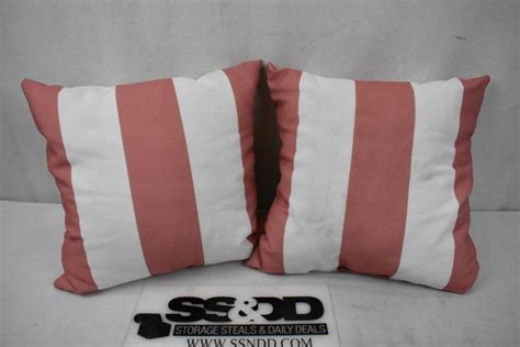 qty  outdoor pillows  awning stripe warehouse dirt  shown estatesalesorg