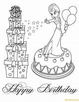 Elsa Cake Pages Coloring Online Color Printable Coloringpagesonly sketch template