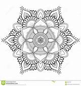 Mandala Motifs Indische Ottoman Orientalisches Arabisch Schwarze Vektorillustration Blumen sketch template