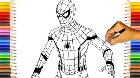 spider man homecoming spider man homecoming suit coloring pages youtube