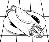 Burrito sketch template