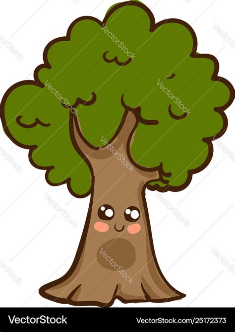 strong cute tree  color royalty  vector image