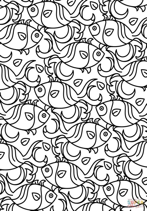 fish pattern coloring page  printable coloring pages