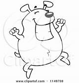 Jumping Chubby Smiling Dog Clipart Cartoon Thoman Cory Outlined Coloring Vector 2021 sketch template