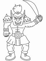 Orc Designlooter Monstruos Colorear Orco sketch template