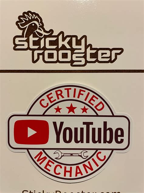 certified youtube mechanic sticker multiple sizes  etsy