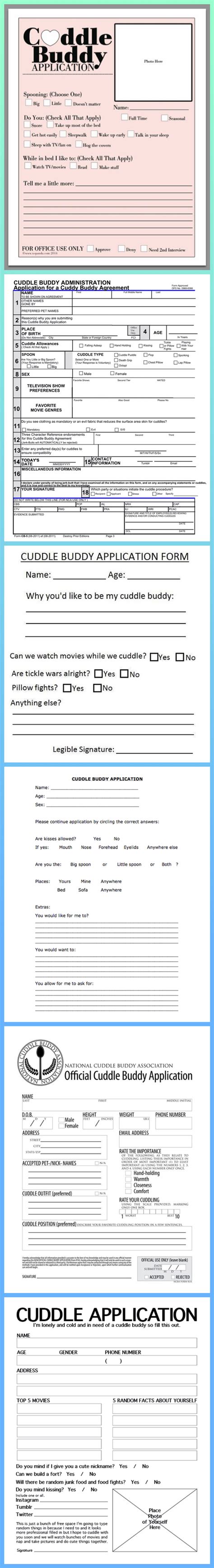 Cuddle Buddy Application Forms Feel Goods For All Ages