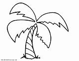 Coloring Palm Tree Drawing Pages Line Kids Printable sketch template
