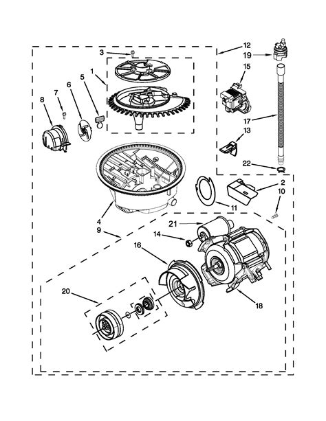 pump washarm  motor parts diagram parts list  model kudsfxbl kitchenaid parts