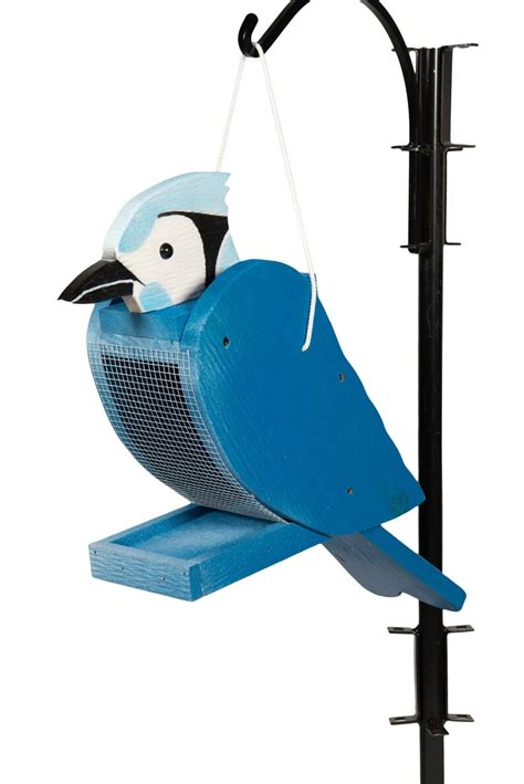 blue jay wood bird feeder etsy