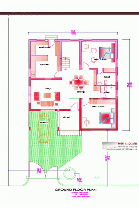 sqft house design  kerala  plans ground  floor