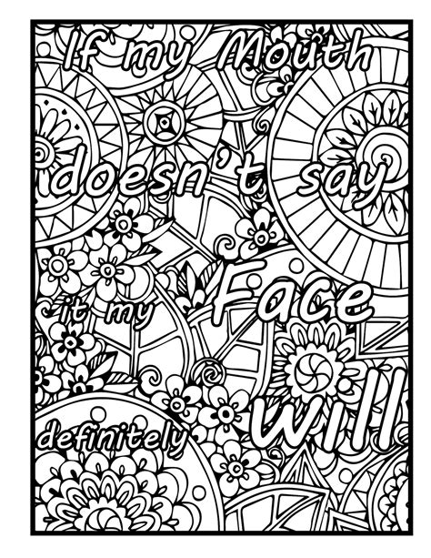 page sarcastic quote coloring book etsy