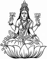 Lakshmi Clipart God Laxmi Clip Pencil Goddess Outline Saraswati Devi Hindu Gods Drawing Sketch Maa Coloring Draw Pages Drawings Cards sketch template