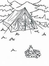 Kids Tent Coloring Fun Camping Sleep Pages sketch template